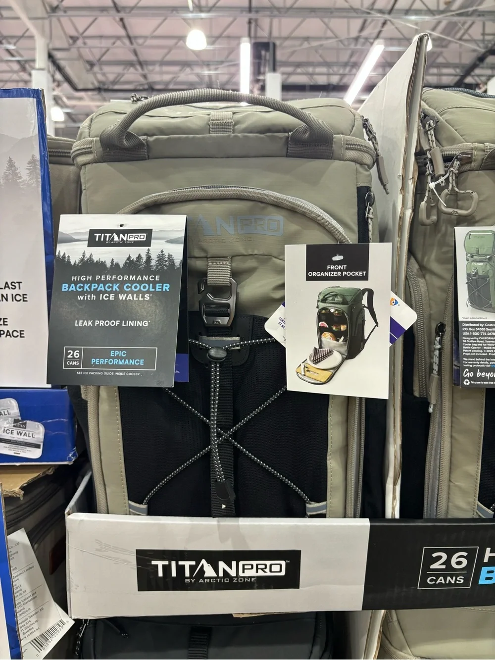 Titan PRO By ARCTIC ZONE Insulated Backpack Cooler w/o Ice Walls (Taupe-Beige)